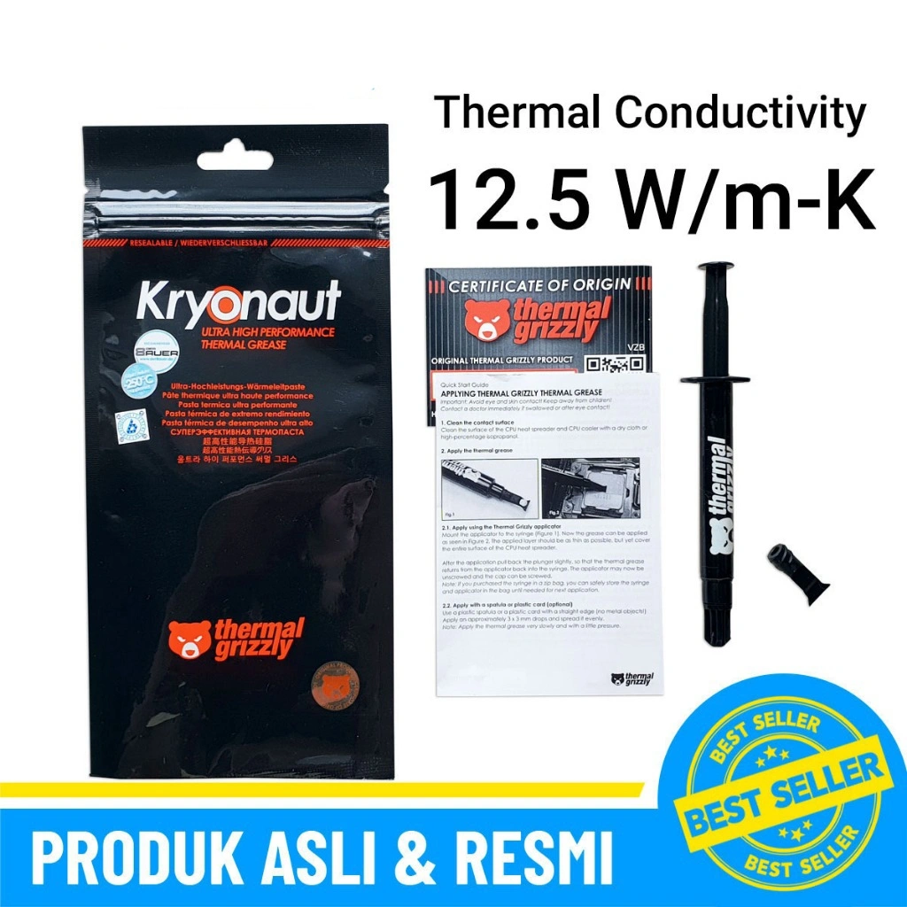 Thermal Paste Grizzly Kryonaut 1 Gram untuk CPU GPU Processor