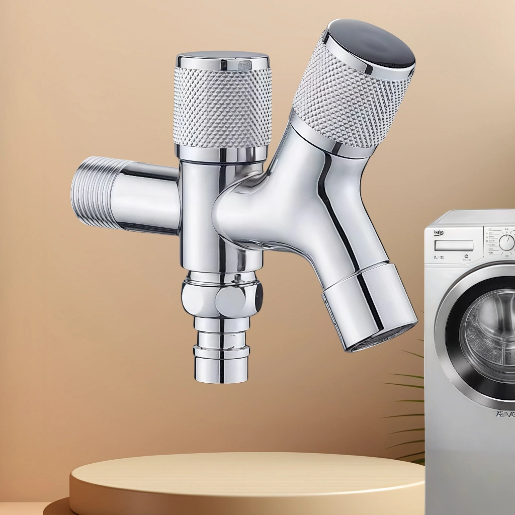 Kran Air Multifungsi Double Output 2 Output: Mesin Cuci & Cuci Piring - Keran Putar 360° Anti Bocor - 1/2 Inch + Aerator - Gampang Dipasang - READY STOK