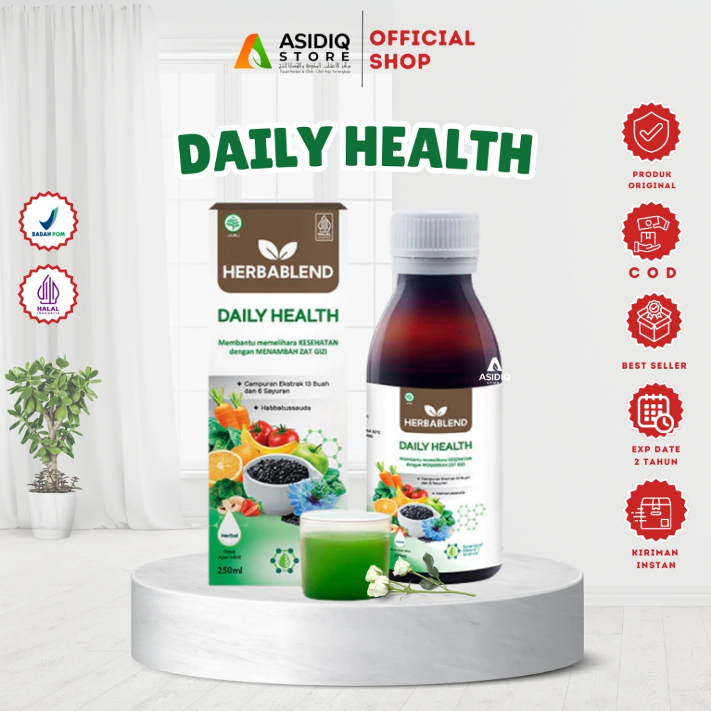 Herbablend Daily Health 250ML Sirup Herbal Multivitamin Imun Booster Ekstrak Buah dan Sayur Anak