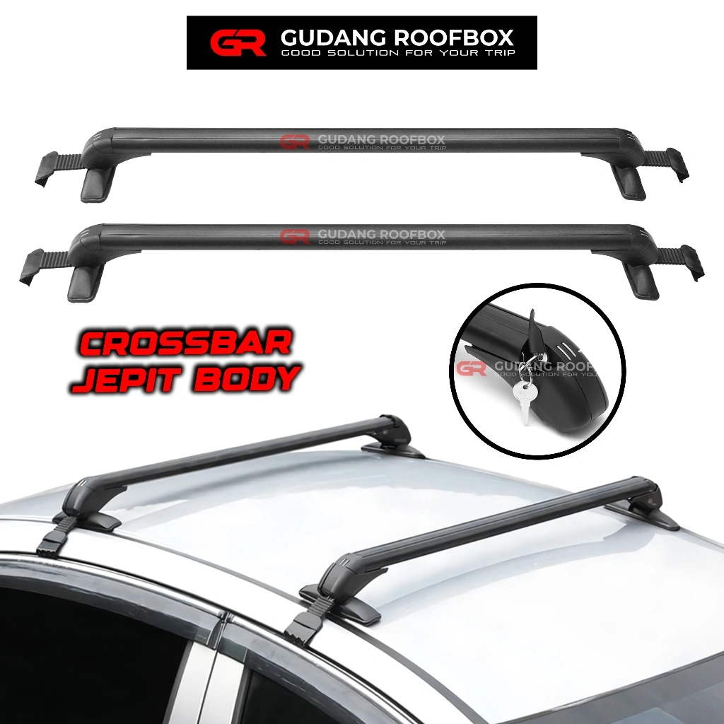 Crossbar Cross Bar Roof Rack Universal Jepit Body Tanpa Roof Rail 1SET Model Pompa