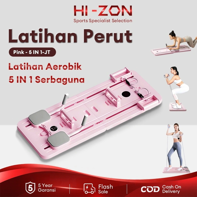Papan perut Latihan Perut Aerobik 5 ln 1 Pilates Push Up Alat AB Wheel Alat Gym Olahraga Fitness