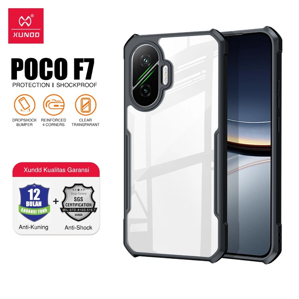 XUNDD Case Untuk Xiaomi Poco F7 6.83 inch Case Shockproof Slim Transparan Airbag/Anti Crack Case
