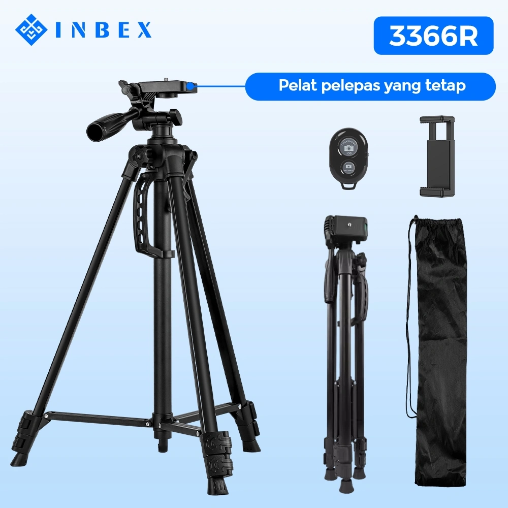 INBEX TF-3366 Tripod Kamera 133cm Profesional Tripod Kamera/DSLR/Video Camcorder+Bluetooth Remote