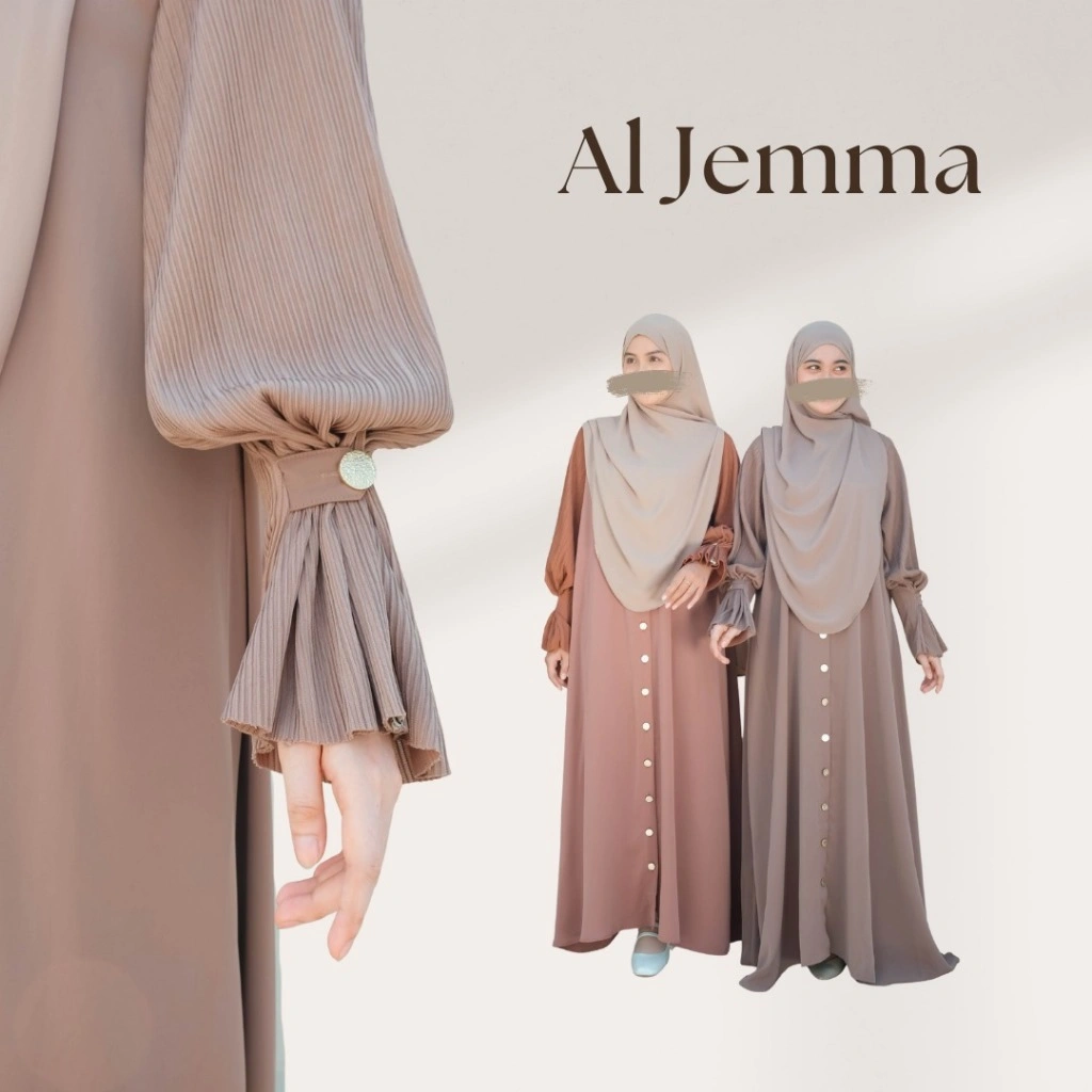 Levezein-Al Jemma Abaya Syar'i Bahan Marbella ANTI UV Mix Helena Knit (Gamis Haji dan Umroh)