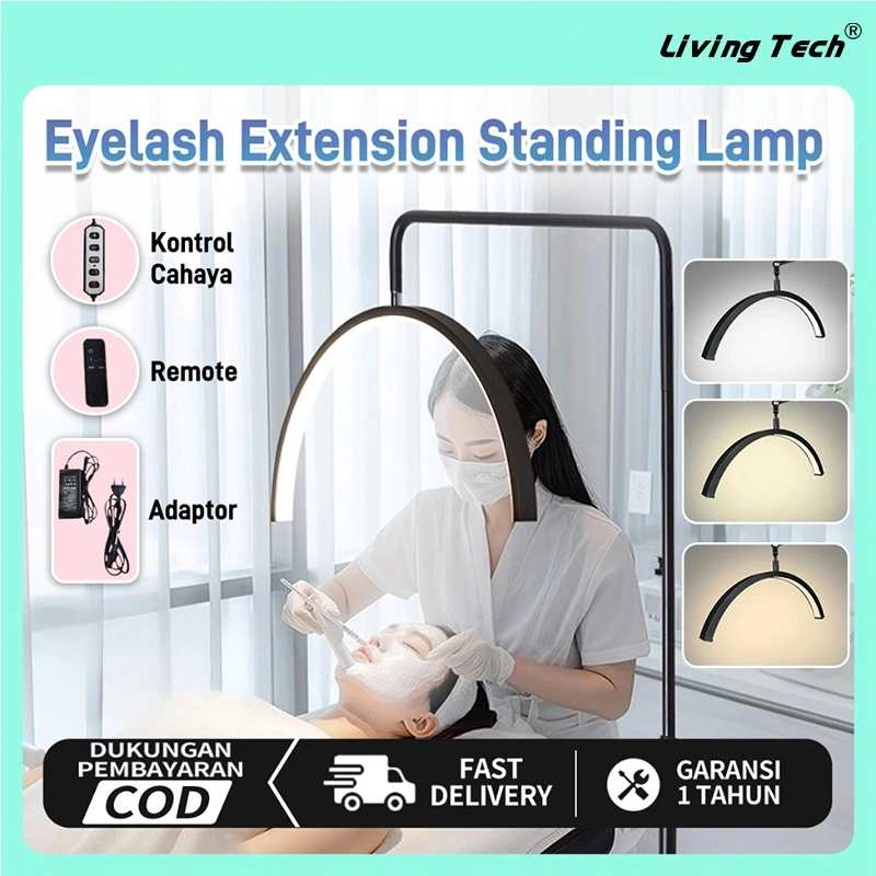 Lampu Kecantikan LED Lampu Berdiri Pelindung Mata Berbentuk U Lampu Ekstensi Bulu Mata Profesional Lampu Lantai Ruang Tamu Estetis