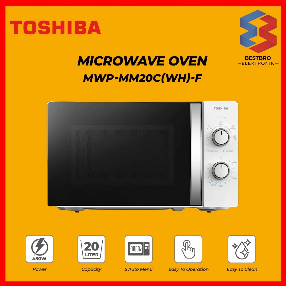 Toshiba Microwave Oven Low Watt 20 Liter MWP-MM20C(WH)-F 20L