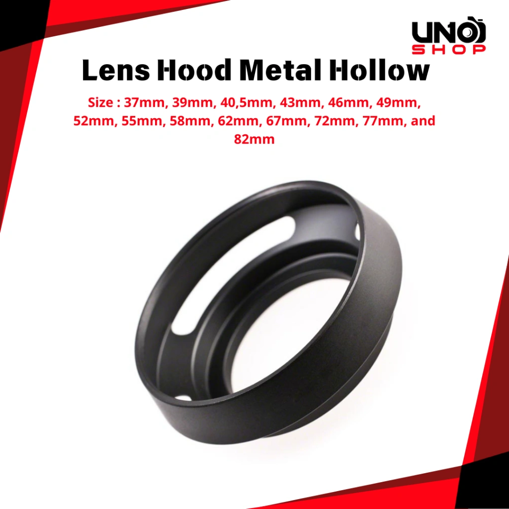 Lens Hood Metal Hollow Vented Universal Lenshood Canon Nikon Sony Fuji