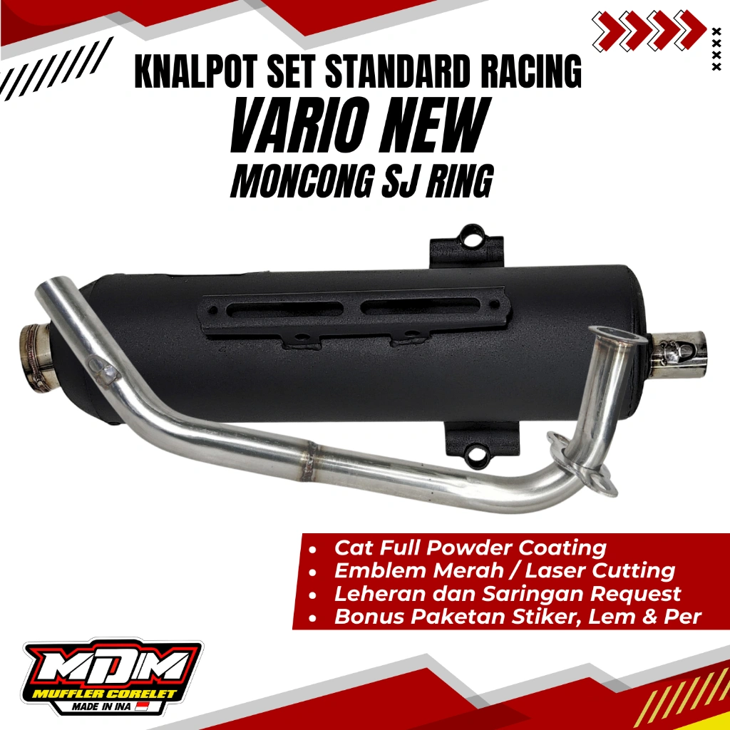 MDM RACING MUFFLER Kenalpot Standard Racing Vario New Moncong SJ Ring Ala Shijiro+DB KILLER