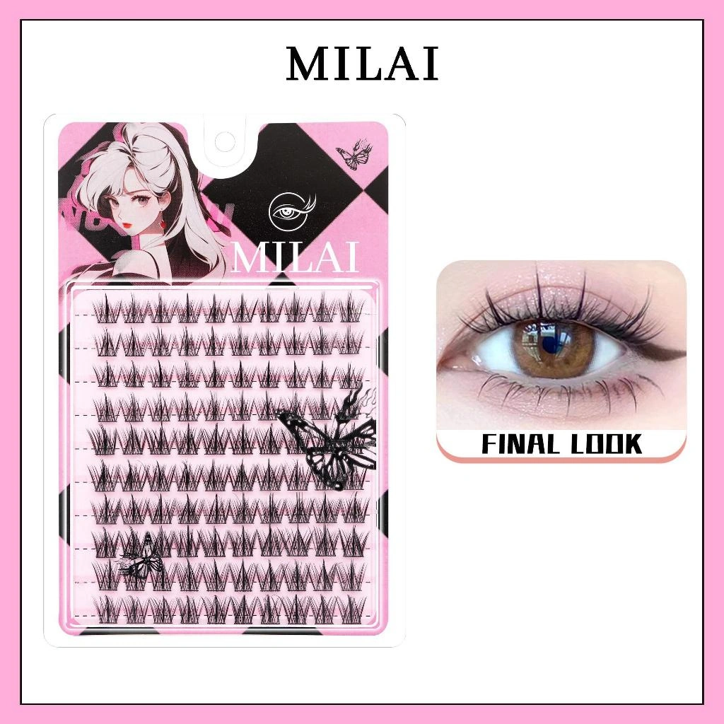 MILAI Bulu Mata A08 Trilogy Bulu Mata Palsu - Eyelash Extension | Riasan Mata Bulumata Palsu