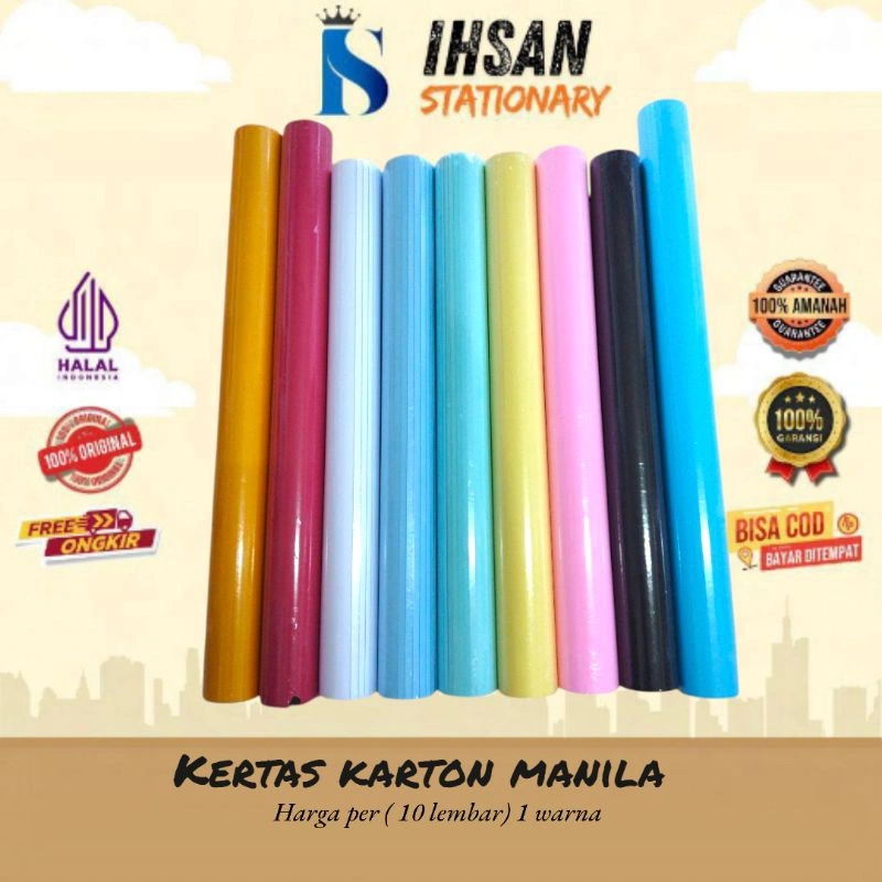 Kertas Karton Manilla Warna Isi 10 Lembar