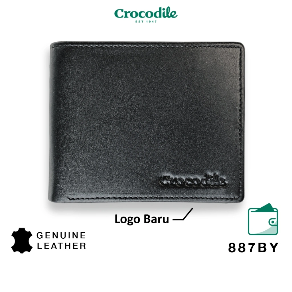Crocodile 887BY | Dompet Pria Men Wallet | Leather Kulit Original | Hitam