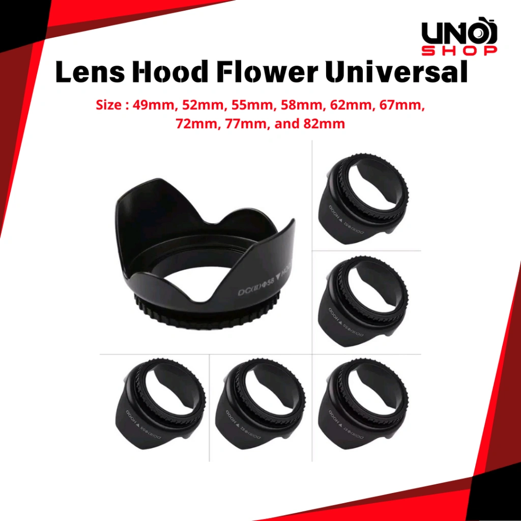 Lens Hood Flower Universal Canon Nikon Sony Fujifilm Lenshood 49mm 52mm 55mm 58mm 62mm 67mm 72mm 77