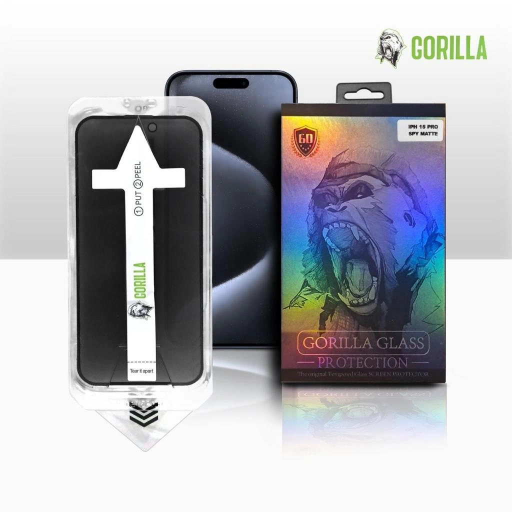 GORILLA - Tempered Glass Anti Spy Anti Privacy Type For Iphone Free Alat Pasang