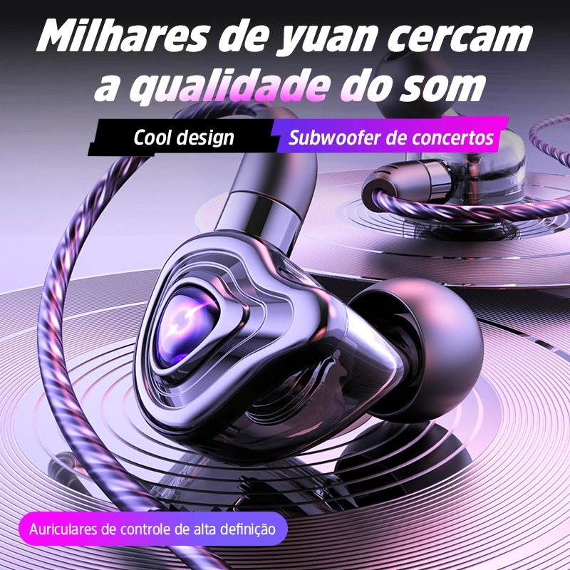 BASIKE Headset Gaming kabel Type C 3.5mm HIFI Bass Noise Cancelling Music in ear Subwoofer Earphone