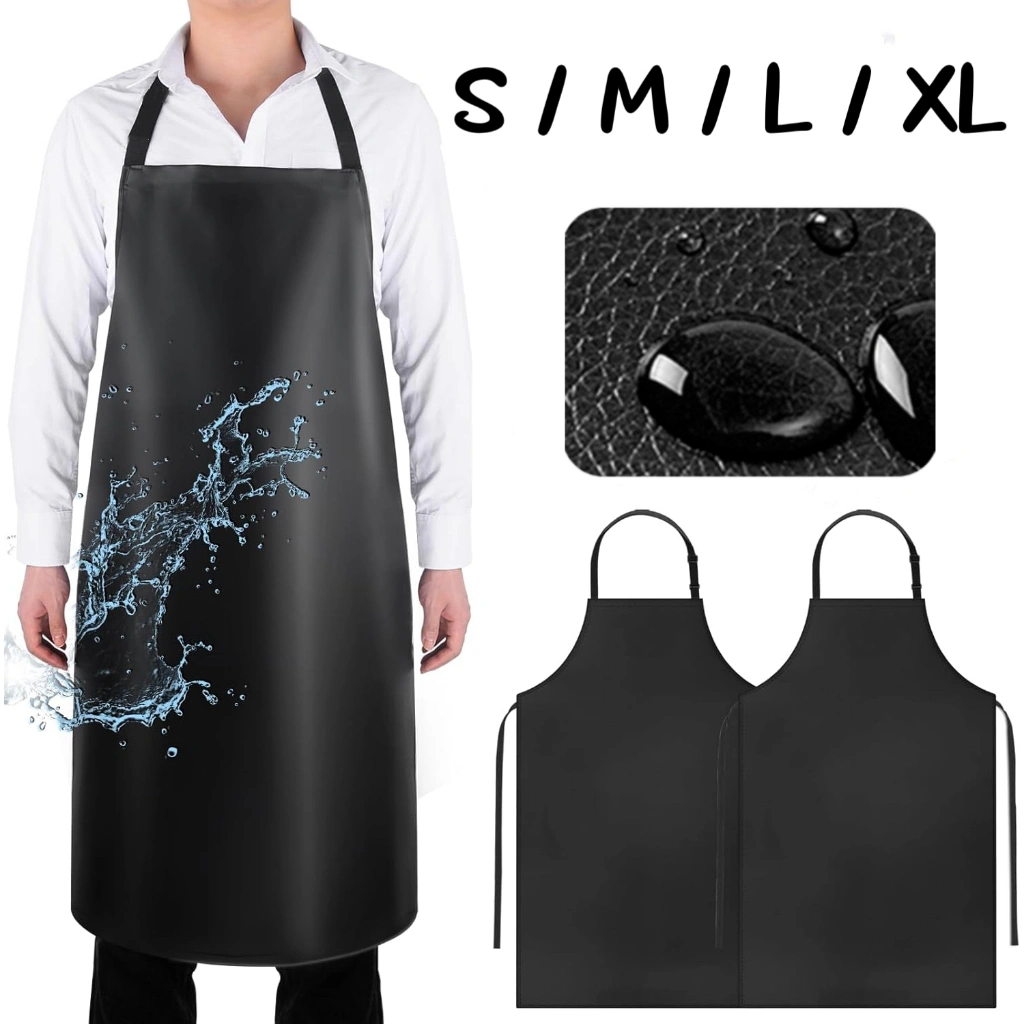PU Celemek Apron Waterproof Celemek Kerja Pabrik Apron Celemek Hitam Apron Anti Air Panjang Celemek Kulit Anti Air