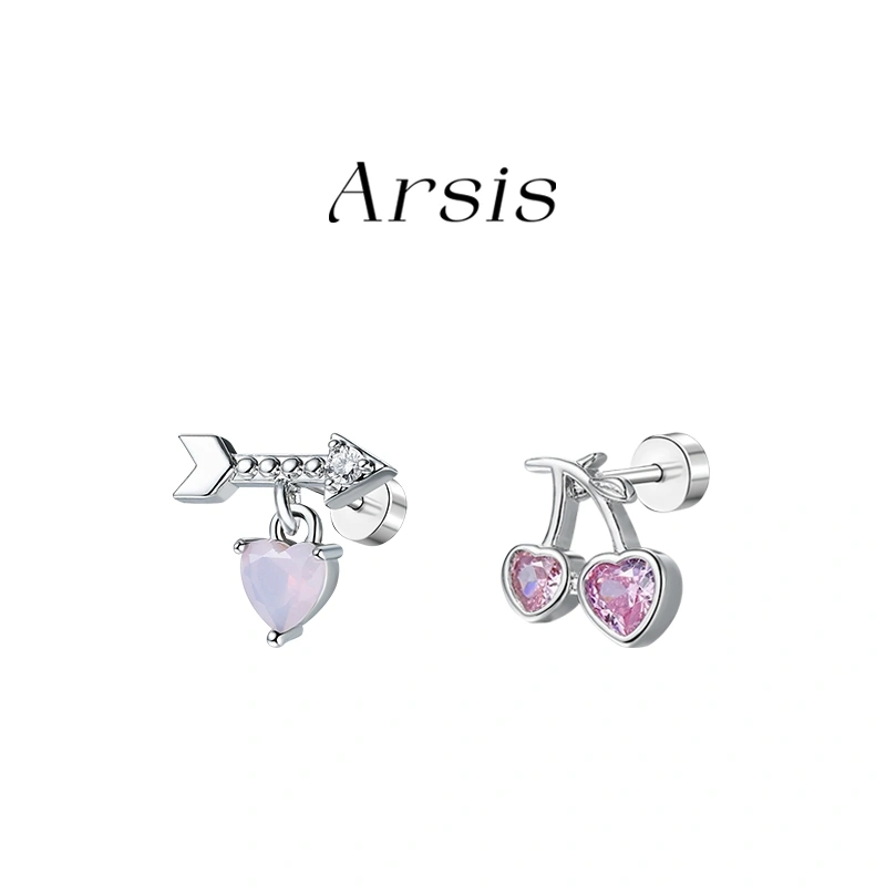 ARSIS Anting baja titanium medis zirkon berkilau Tulang telinga Wanita Gaya keren yang manis