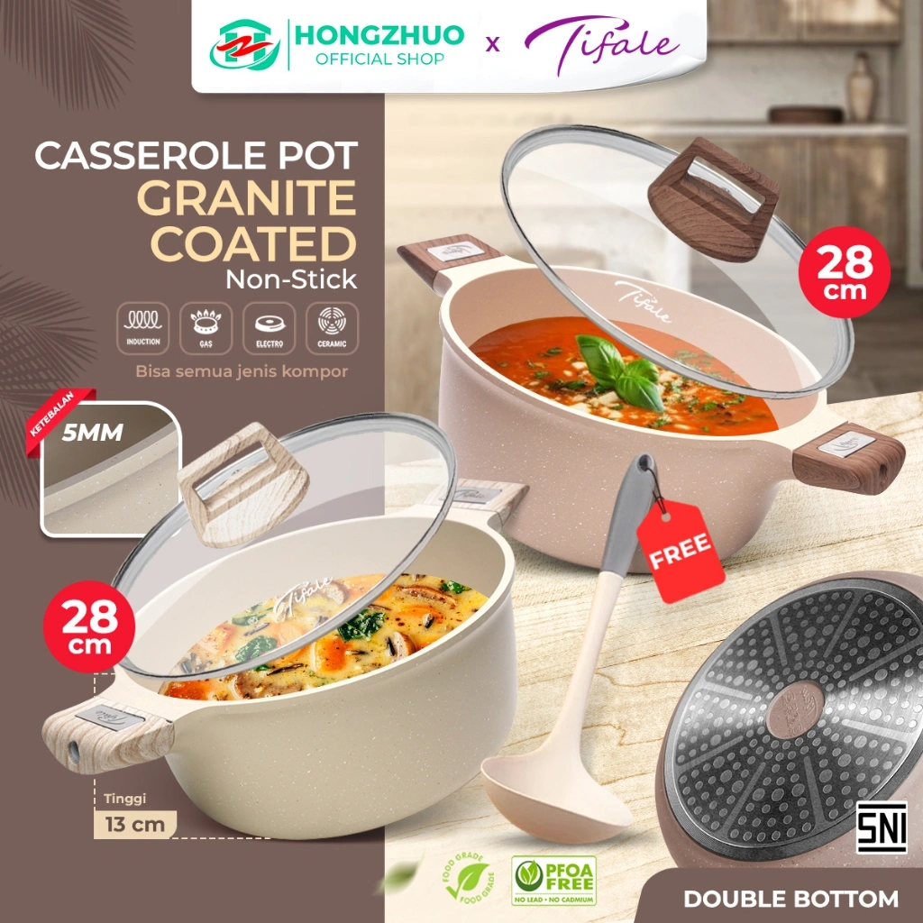 Hongzhuo By Tifale Blaire Series Casserole Pan 24 28 CM Panci Susu Lapisan Anti Lengket
