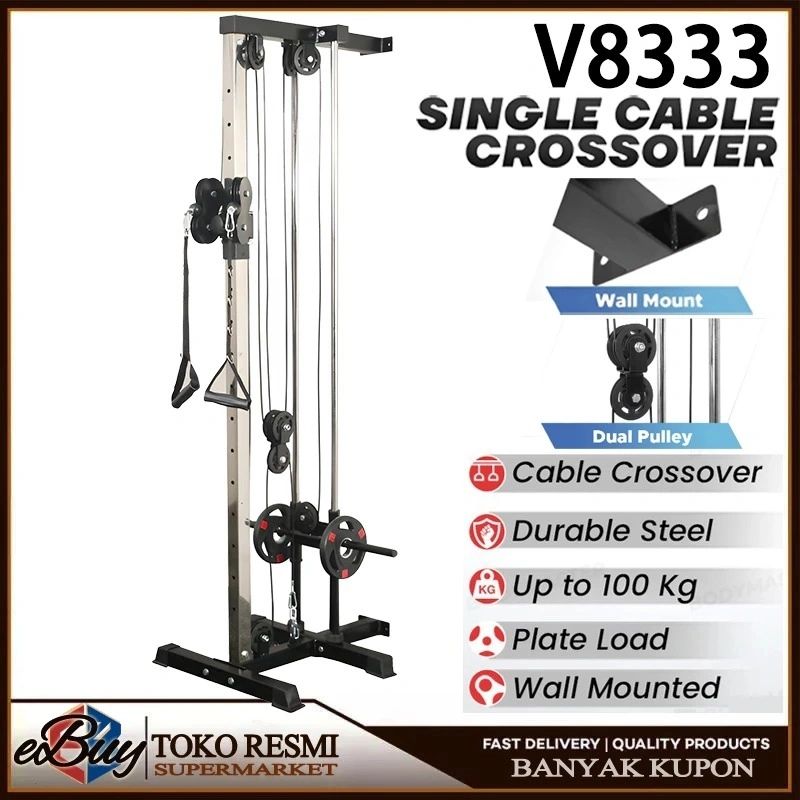 Single Cable Crossover Alat Gym Fitness Angkat Beban Home Gym Functional Trainer