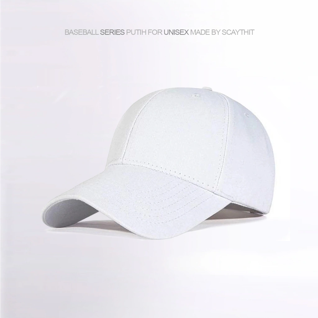 Scaythit - Topi Baseball Polos Simpel Putih Pria Wanita Besbol Polos Penggait Belakang Keren Pria Wanita Dewasa dan Anak-anak