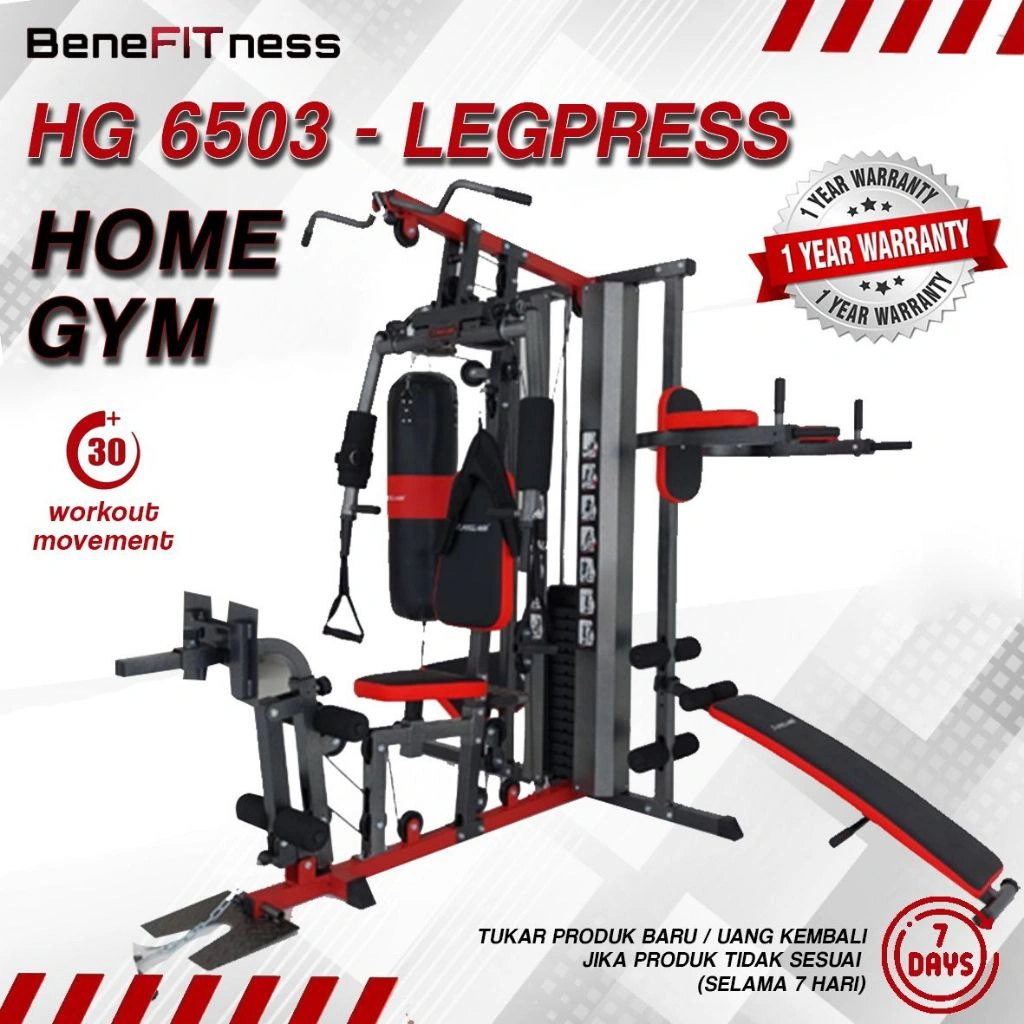 Home Gym TERKOMPLIT DAN TERKOKOH DI INDONESIA | HG 807 LEGpress 1 sisi HG 6503 3 sisi | Alat Fitness