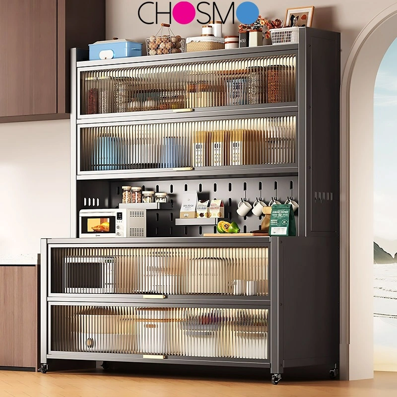 Rak Lemari Dapur/Rak Oven Microwave / Rak Kabinet Dapur/Rak Dapur Anti Debu/ Lemari Dapur Dengan Pintu/Rak dapur