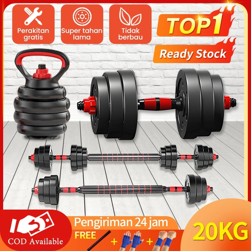 Dumbbell set 20KG peralatan fitness barbel set 20 kg dengan perlindungan lingkungan