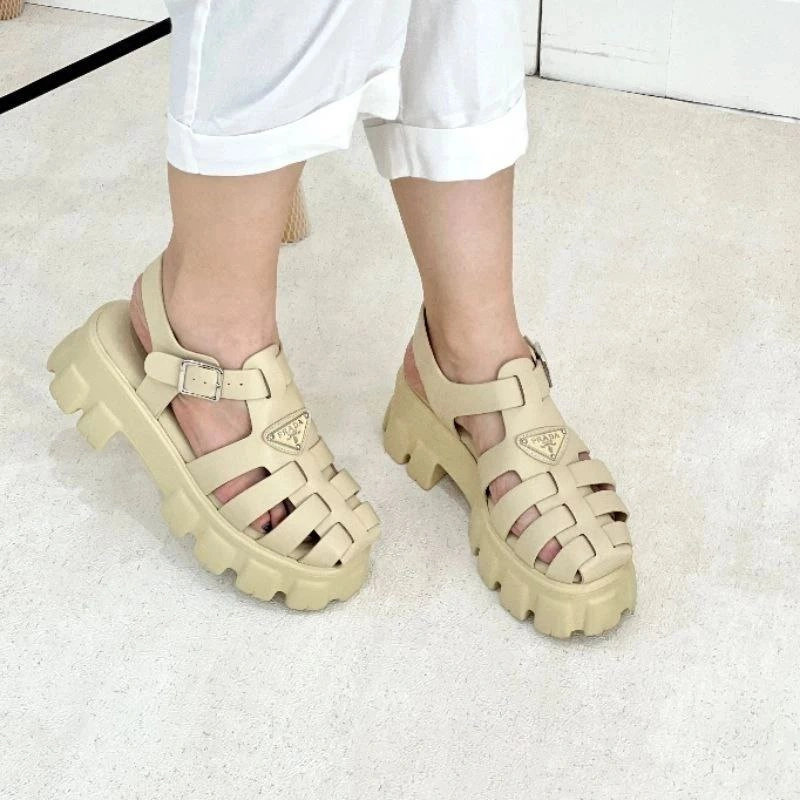 Sandal Platform Prada Wedges Wanita 60398-1 - 5cm
