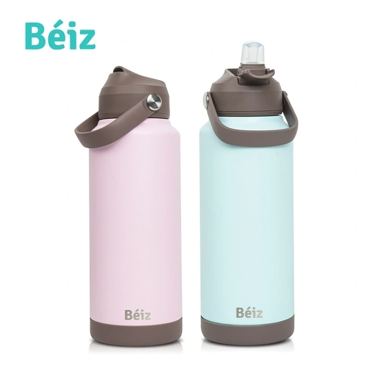 Beiz Straw Tumbler Handy Jug Stainless 1 Liter Botol Minum 1 Liter Tahan Panas / Dingin Portable Stainless Steel Tumblr