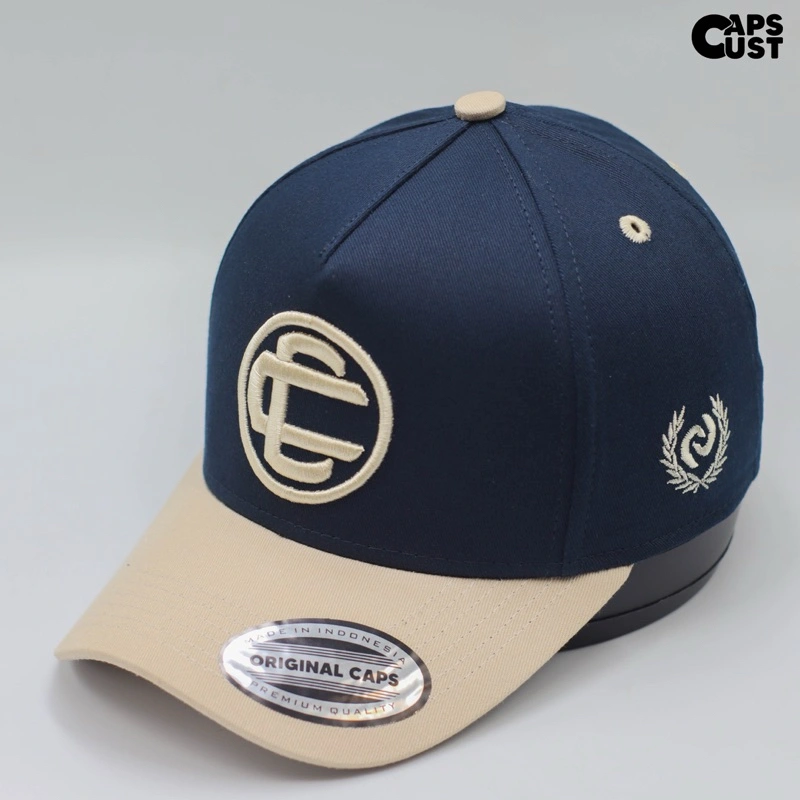 CAPS - TOPI BASEBALL CAPSCUST CC COMBINATION CREAM & NAVY