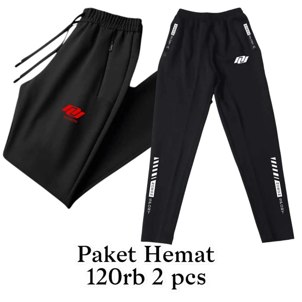 NORON - 2 PCS Celana Olahraga Training Jogger Track pants Gym Running Jogging Marathon