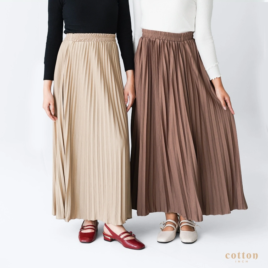 BEST SELLER | COTTON INSTYLE – Kalula Rok Plisket Panjang Wanita Rok Korea Style