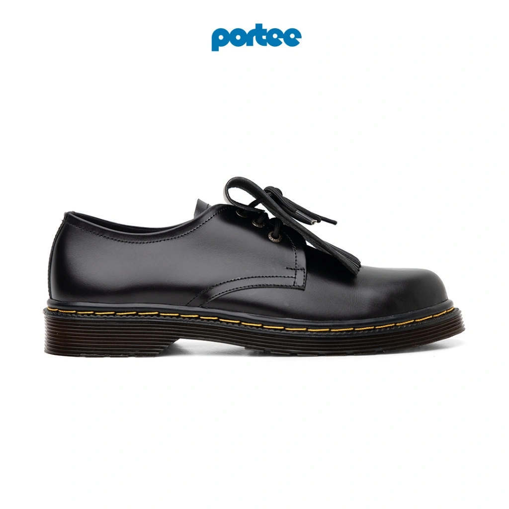 Sepatu Boots Pria Portee Original Derby Leather – Sepatu Formal Kulit Asli Hitam | Casual Resmi