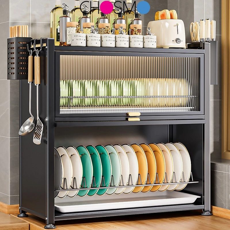 Rak Piring Tertutup Rak Cuci Piring Stainless Pengering Piring Stenlis Dapur Dish Rack Dish Drainer