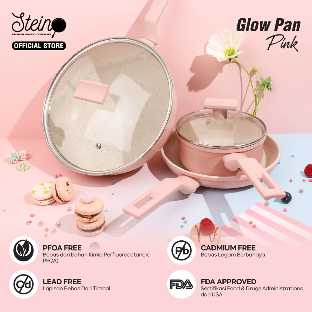 STEIN GlowPan (Panci Set) - 26cm+ 22cm+ 16cm (Panci Marble Set 6 Lapisan)