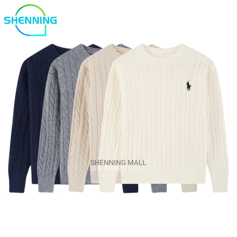 SHENNING Sweater Rajut wanita bordir olop/kerah bulat lengan panjang bahan halus dan tebal