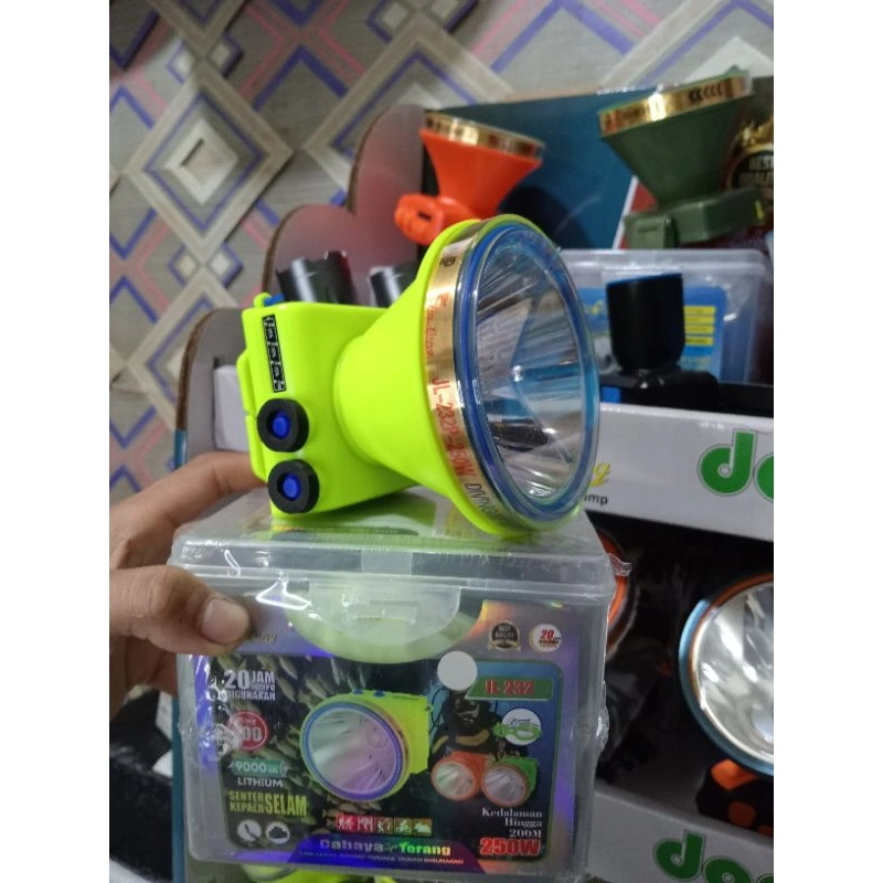 jinlong jl-232p senter kepala menyelam 250watt //300watt // 150watt original cahaya putih dan kuning kedalam 200meter