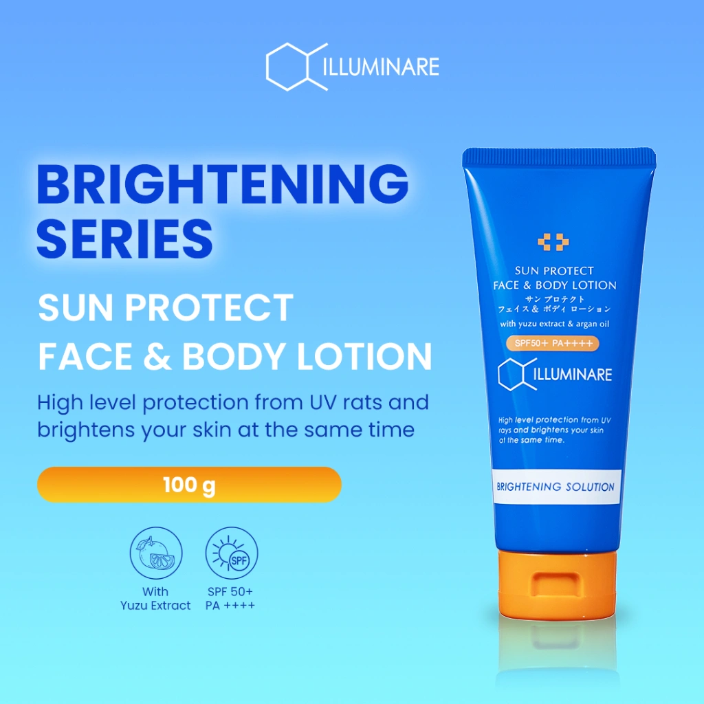 Illuminare Brightening Sun Pro Face & Body Lotion SPF 50+ PA ++++ 100gr - Sunscreen / Sunblock - Perawatan Kulit