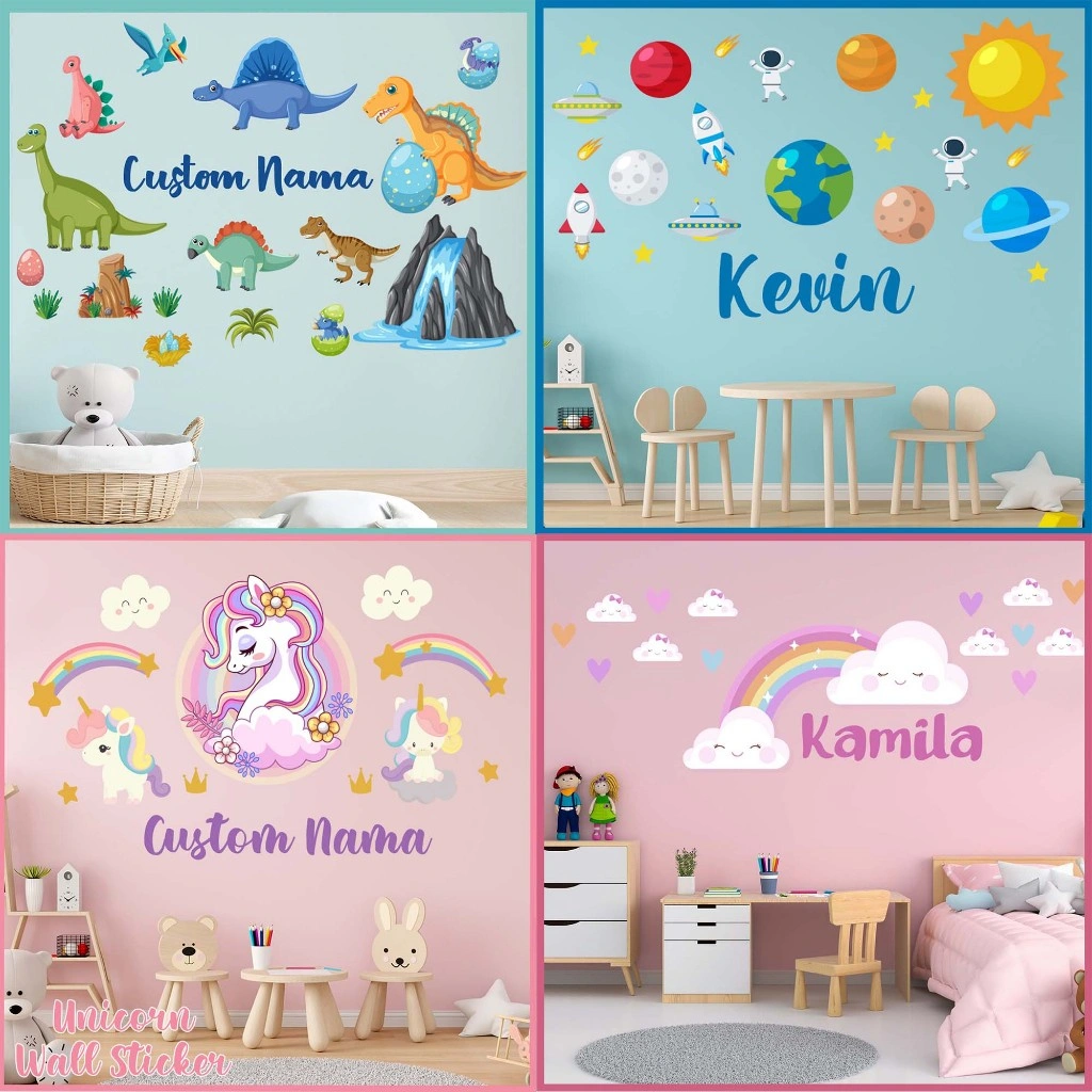#56 Free Sticker Kamar Anak Cowok dan Cewek CUSTOM Mudah dan Cepat STIKER DINDING/WALL STICKER KAMAR ANAK CUSTOM