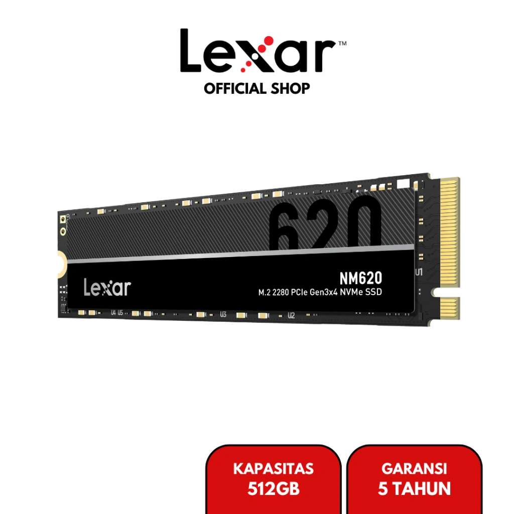 Lexar SSD NM620 M.2 NVMe PCIe 2280 Gen 3x4 - 256GB / 512GB / 1TB / 2TB