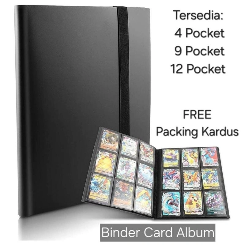 STRAP BINDER CARD ALBUM 4 9 12 POCKET BUKU KARTU UNTUK FOR TCG CCG POKEMON YUGIOH BASKET OP MTG PHOTOCARD 160 360 480 PCS
