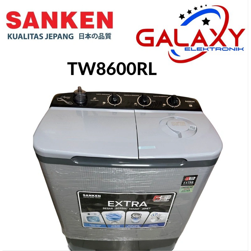 MESIN CUCI 2 TABUNG  SANKEN TW 8600/  8827 / TW 9110 / TW 9650