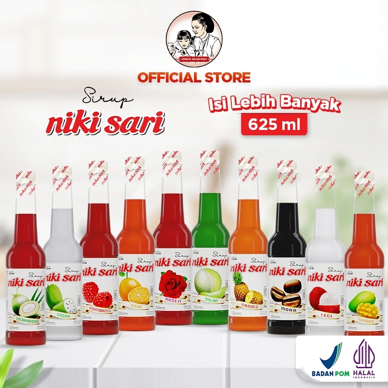 Sirup Nikisari Botol PET 625 ml - Halal - Varian Rasa Buah Segar