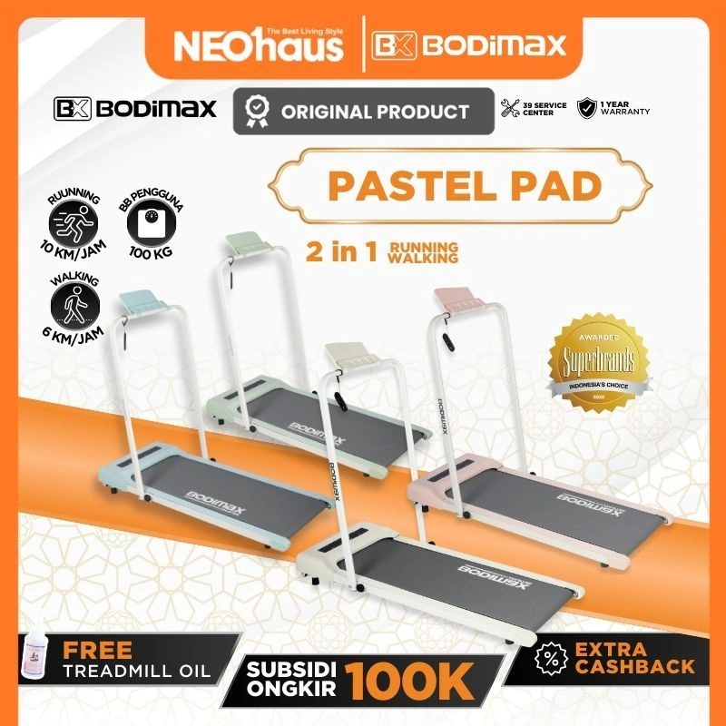 BODIMAX PASTEL PAD - Treadmill Running Pad Pastel 2in1