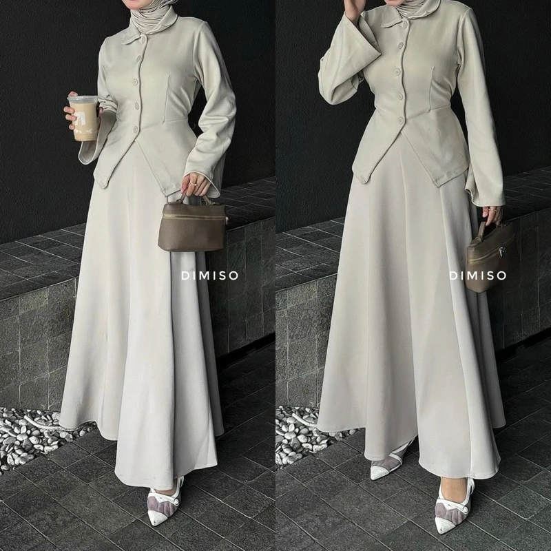 Audy Skirt  - Korean Loose Maxi Skirt Rok Wanita Anti Kusut Polyester - Rok Flare Wanita - Rok Basic Polos - Maxi Skirt Rok Panjang Wanita