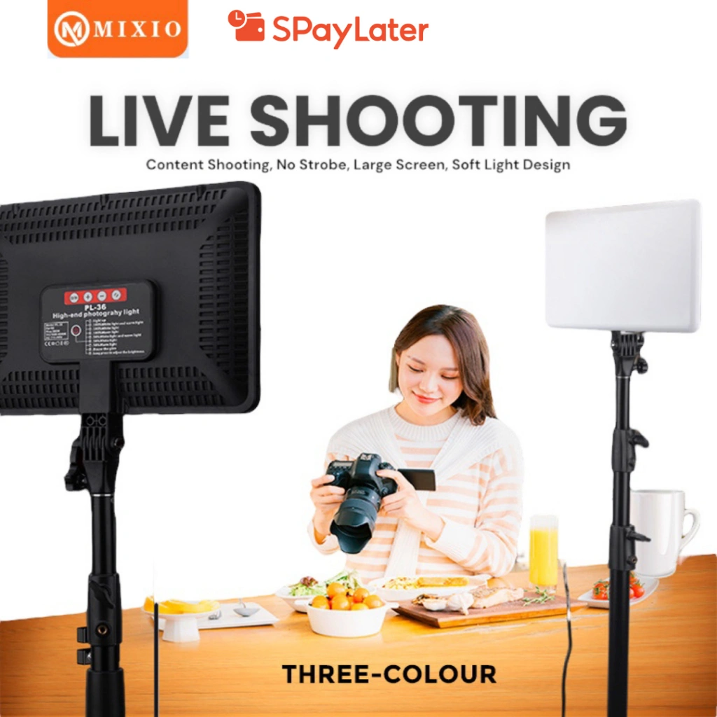 MIXIO - PL36 Lampu Foto LED Video Light Live Streaming Ringlight 14"