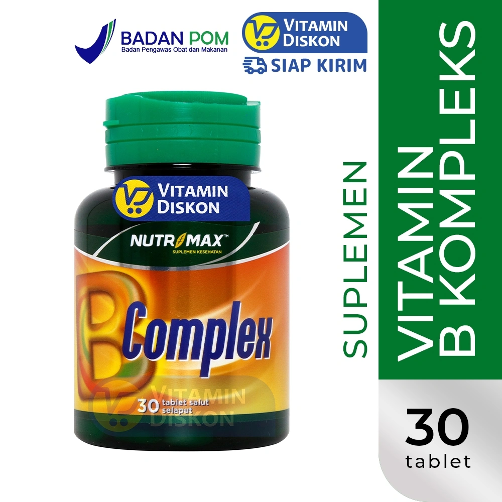 NUTRIMAX B COMPLEX - 30 TABLET | Suplemen Sistem Saraf Neutropik, Membantu Mengatasi Stress dan Depresi