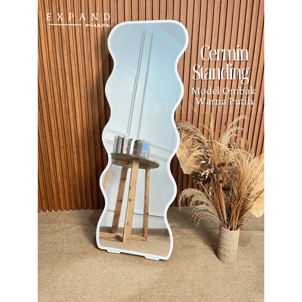 kaca cermin boneka standing mirror 122x40cm full body