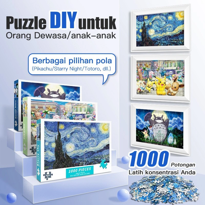 Ready Jigsaw puzzle 1000pcs paper puzzle / 50 x 70cm/75 cm Puzzle Jigsaw edukasi anak