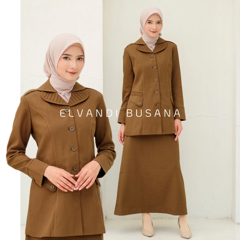 Blazer Wanita Baju Kerja Kantor Seragam Dinas PDH PNS Pemda Guru ASN Wanita kode 7010 Pemda Aceh Tua