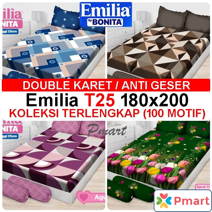 SPREI BONITA EMILIA 180x200 tinggi 25 / SPREI EMILIA KING tinggi 25